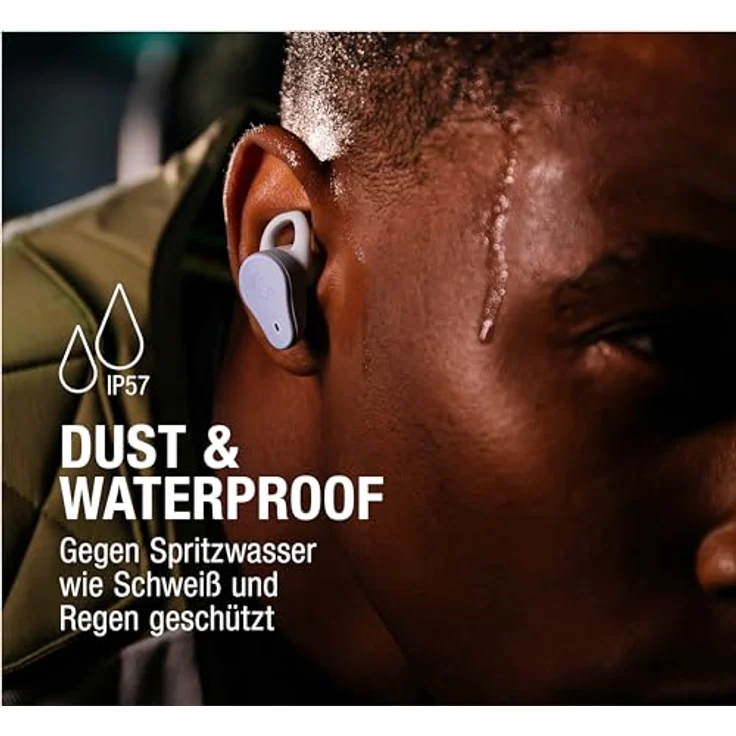 Fresh 'n Rebel Twins Rush, Bluetooth Kopfhörer Sport In-Ear mit Hybrid aktiver Noise Cancelling, IP57 Staub- und Wasserdicht, Ambient-Sound-Modus, eingebautes Mikrofon, Tastensteuerung (Steel Blue) – Bild 4