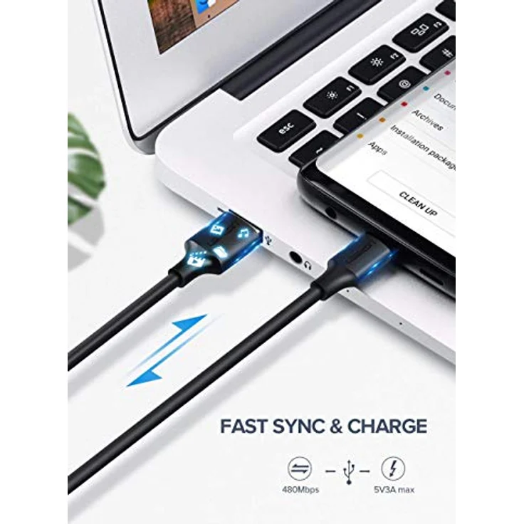 Ugreen USB Typ-C Kabel US287, 1m, 480 Mbit/s, 3A, langlebig, weiß – Bild 6
