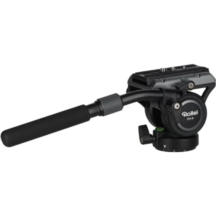 Rollei VH-6 Fluid-Videokopf, Videoneiger für Camcorder und DSLR-Kameras, für Filmaufnahmen, Videografie, Content Creation, Live-Streaming und Tragkraft 10kg – Bild 1