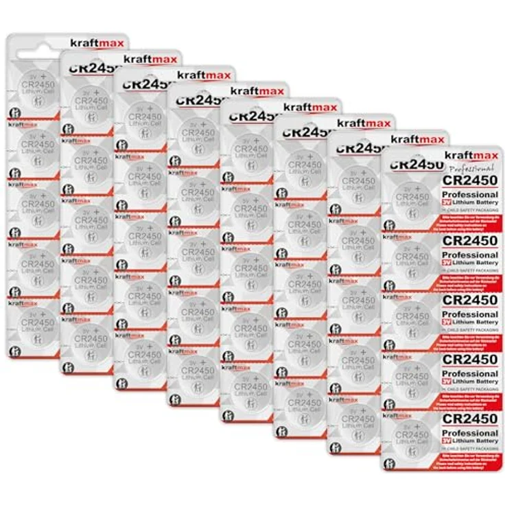 kraftmax 40er Pack CR2450 Lithium Hochleistungs- Batterie / 3V CR 2450 Knopfzelle für professionelle Anwendungen - Neuste Generation – Bild 2