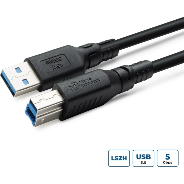 MicroConnect USB 3.0 AB2B-LSZH, USB-Kabel, 2m, schwarz