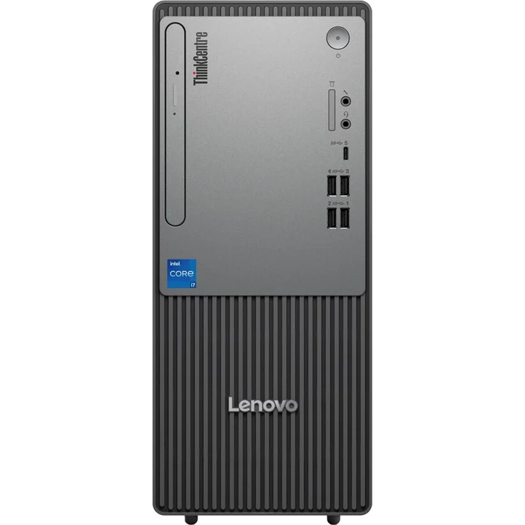 Lenovo ThinkCentre neo 50t, Tower-PC mit Intel Core i3-14100, 8 GB DDR5, 512 GB SSD, Windows 11 Pro, Schwarz/Grau