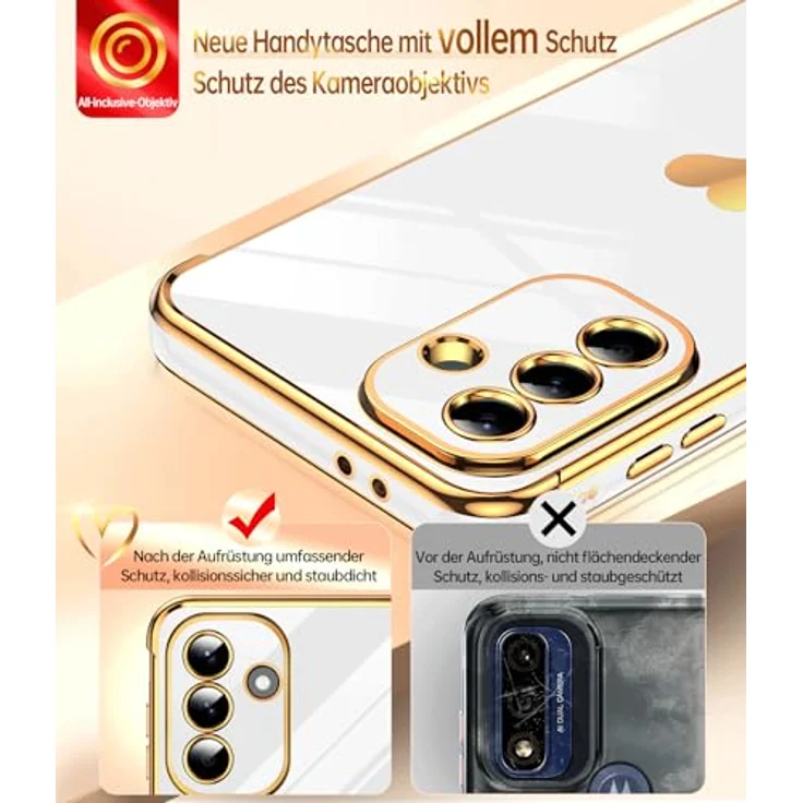 LeYi Handyhülle für Samsung Galaxy A56 5G, TPU Silikon Schutzhülle mit Cute Herz Muster, 2 Schutzfolien, kratzfest, stoßfest, Kameraschutz, weiß – Bild 3