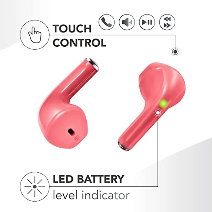 Music Sound Swag, Kabelloses Kapsel-Headset mit 20 Stunden Wiedergabezeit, Bluetooth, rose – Bild 2