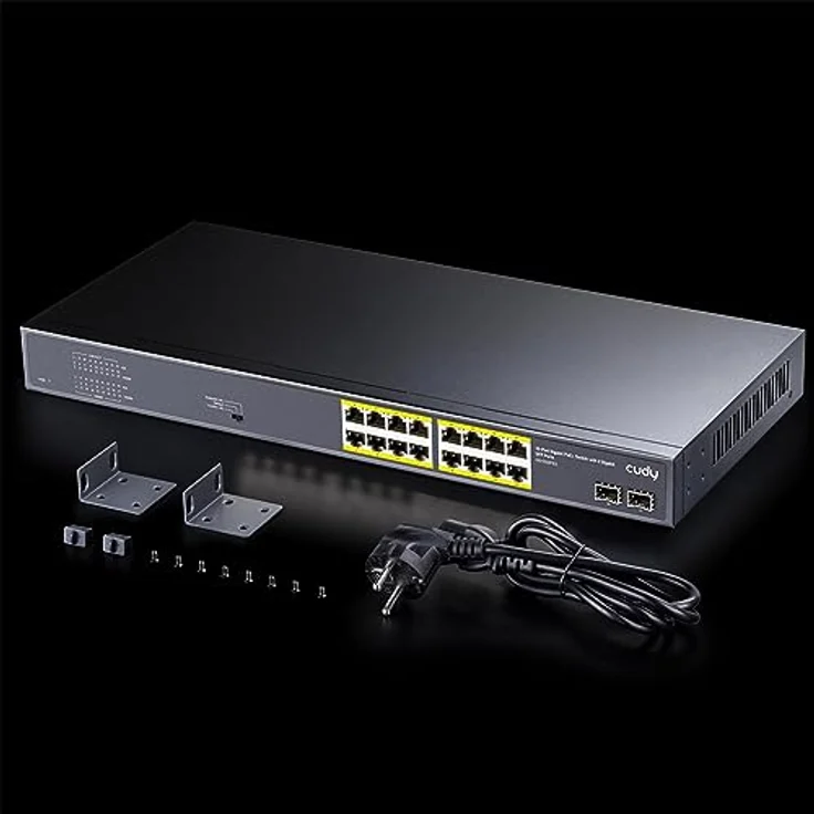 Cudy GS1020PS2 Netzwerk Switch, Gigabit Ethernet 18-Port Power over Ethernet (PoE) mit 200W Leistung, Schwarz – Bild 4