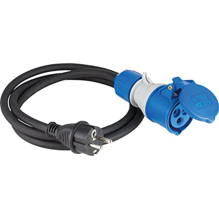 As - Schwabe Verlängerungskabel Camping SET, 25 m CEE 16/3, schwarz mit Adapterkabel und Taschenlampe – Bild 3