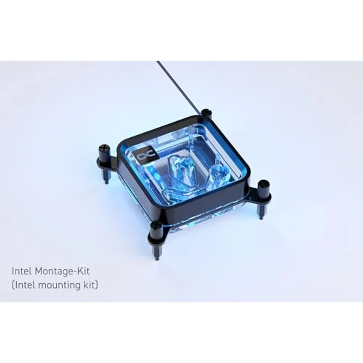 Alphacool 13886 Core 1 LT Aurora Acryl CPU Kühler, Wasserkühlung mit 3D-Jetplate und Kreuzschlitztechnik, transparent/schwarz – Bild 5