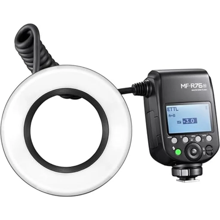 Godox MF R76N TTL, Makroblitz für Nikon mit Wireless-Funktion, schwarzes Blitzgerät – Bild 1