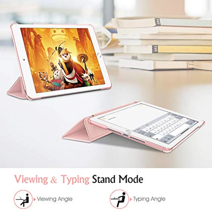 Fintie Hülle für iPad 9.7 Zoll 2018/2017 - Ultradünn Schutzhülle mit transparenter Rückseite Abdeckung Cover mit Auto Schlaf/Wach für 9.7" iPad 6. Generation / 5. Generation, Roségold – Bild 4