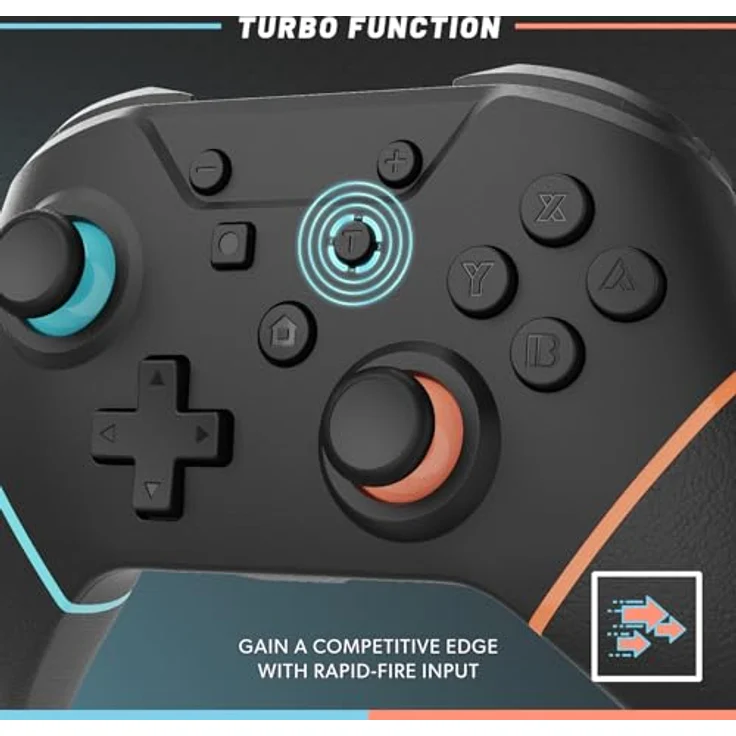 Hyperkin Armor3 NuChamp Wireless Gaming Controller, ergonomisch für Nintendo Switch OLED und Switch Lite, schwarz, kabellose RF-Übertragung, integrierte Vibration – Bild 6