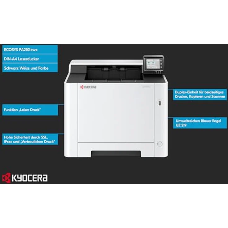 Kyocera Ecosys PA2101cwx Farblaserdrucker 21 Seiten pro Minute WLAN Touchpanel Mobile-Print-Unterstützung – Bild 3