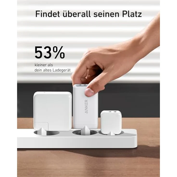 Anker Nano II 65W USB C Ladegerät, 3-Port PPS Schnellladung, kompaktes Netzteil für MacBook Pro, iPad Pro, Galaxy S20, weiß – Bild 4
