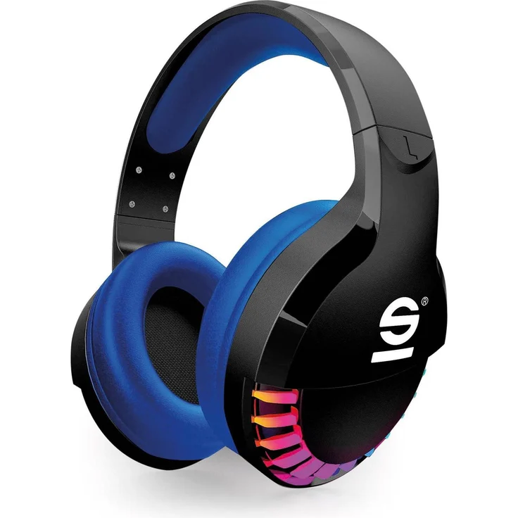 GED Cuffie Wireless Speed Sparco, Kabelloses Gaming Headset mit integriertem Mikrofon, Blau-Schwarz, bis zu 15 Stunden Akkulaufzeit, Rainbow-LEDs – Bild 1