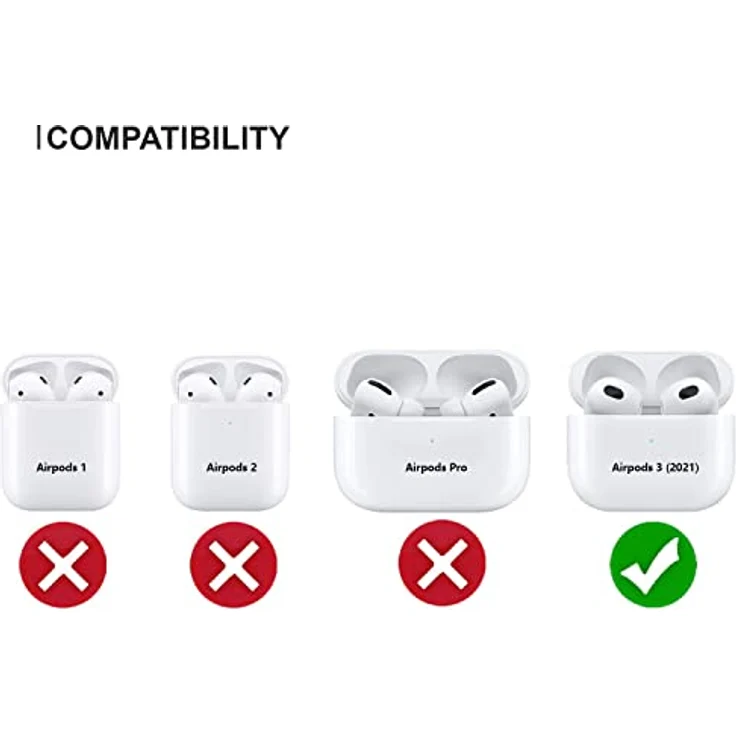 Ferrari FEA3SILRE, Hülle für AirPods 3, silikon, rote Farbe, 360° Schutz, stoßfest, mit Schlüsselanhänger und Unterstützung für kabelloses Laden – Bild 5