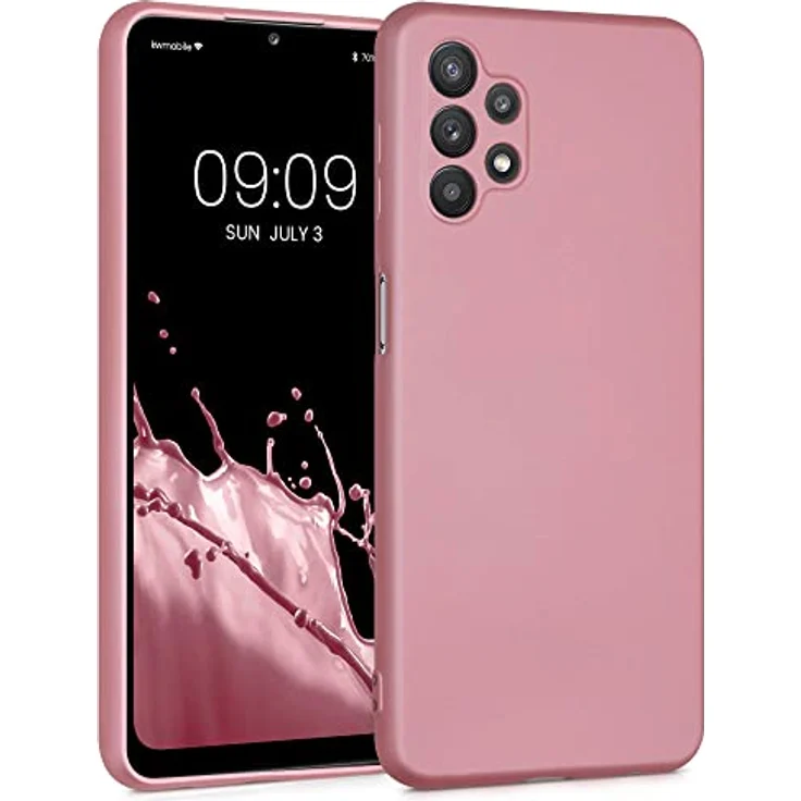 kwmobile Handyhülle für Samsung Galaxy A32 5G, Silikon Case mit metallischem Schimmer in Metallic Rosegold, flexibles und rutschfestes Schutzcover – Bild 1