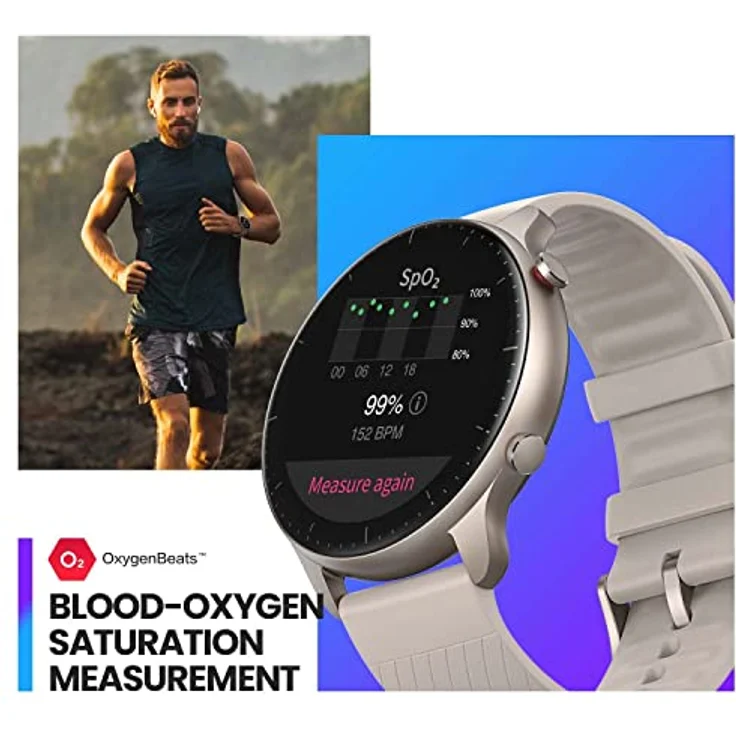 Amazfit [Version 2022] GTR 2 Smartwatch mit Bluetooth-Anrufe, 3 GB Musikspeicher, Sportuhr mit 90 Sportmodi, Herzfrequenz- und SpO2-Überwachung, Alexa, Grey, One Size – Bild 3