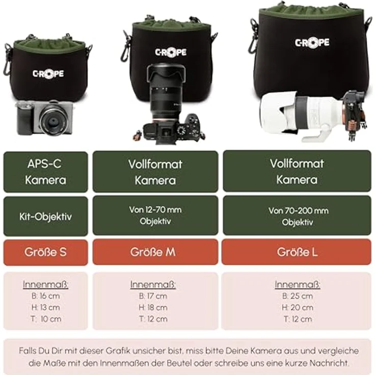C-Rope Kamerabeutel aus Neopren, Neopren-Beutel mit Fleece-Fütterung, wasserabweisend - Größe M, ideal für Kameraschutz – Bild 4