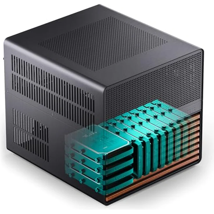 Jonsbo N5 NAS-Gehäuse, E-ATX - schwarz, für bis zu zwölf 3,5-Zoll-HDDs und vier 2,5-Zoll-SSDs – Bild 4