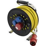 Dönges Kabelrolle Leitungsroller Feuerwehr, nach ÖBFV, 230 V/400 V, 16 A, 30 m blau, 2.50 mm²