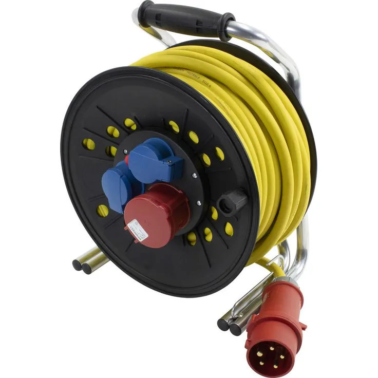 Dönges Kabelrolle Leitungsroller Feuerwehr, nach ÖBFV, 230 V/400 V, 16 A, 30 m blau, 2.50 mm²