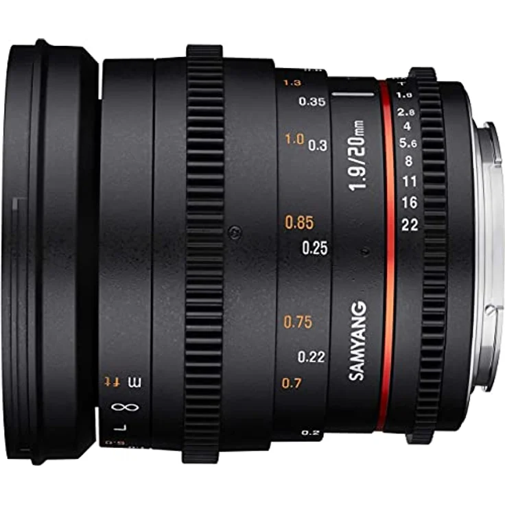 Samyang 20-1,9 Objektiv Video DSLR Nikon F manueller Fokus Videoobjektiv 0,8 Zahnkranz Gear, Weitwinkelobjektiv schwarz – Bild 2