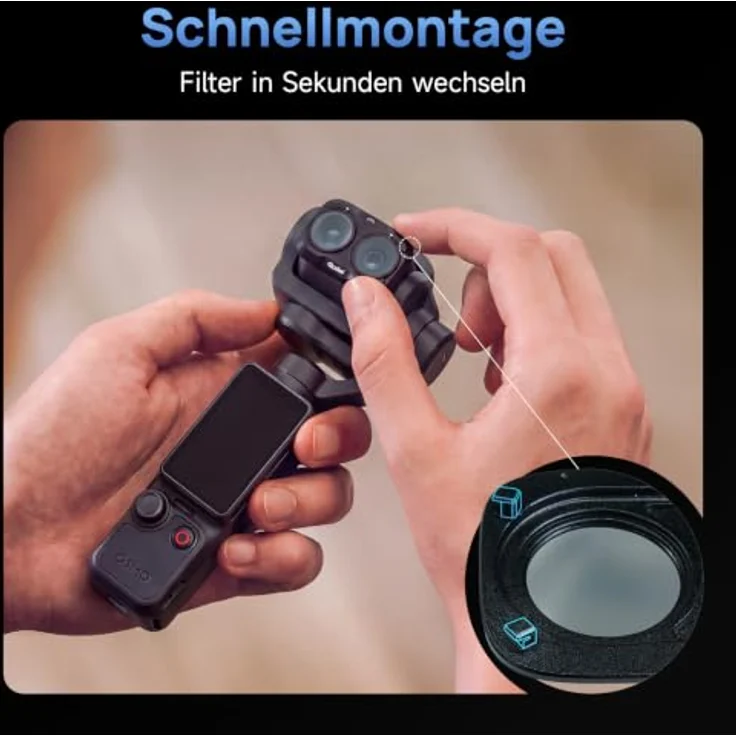 Rollei Filter-Set CPL, Vario-ND2-32 & Black Mist für DJI Osmo Pocket 4P, optimiert für Dual-Kamera-System, schnelle Montage, optisches Glas mit Nano-Beschichtung – Bild 2