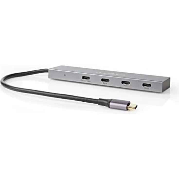Nedis USB-Hub - 1x USB-C™ 3.2 Gen 2 Male - USB-C™ 3.2 Gen 2 Female with PD 3.0 / 3X USB-C™ 3.2 Gen 2 Female - 4-Port Port(s) - USB 3.2 Gen 2 - Stromversorgung über USB - 10 Gbps – Bild 1