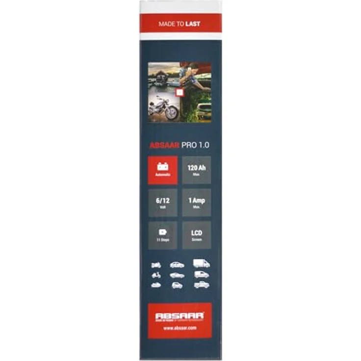Absaar Batterieladegerät PRO1.0 Rot 6-12 V 1 A – Bild 4
