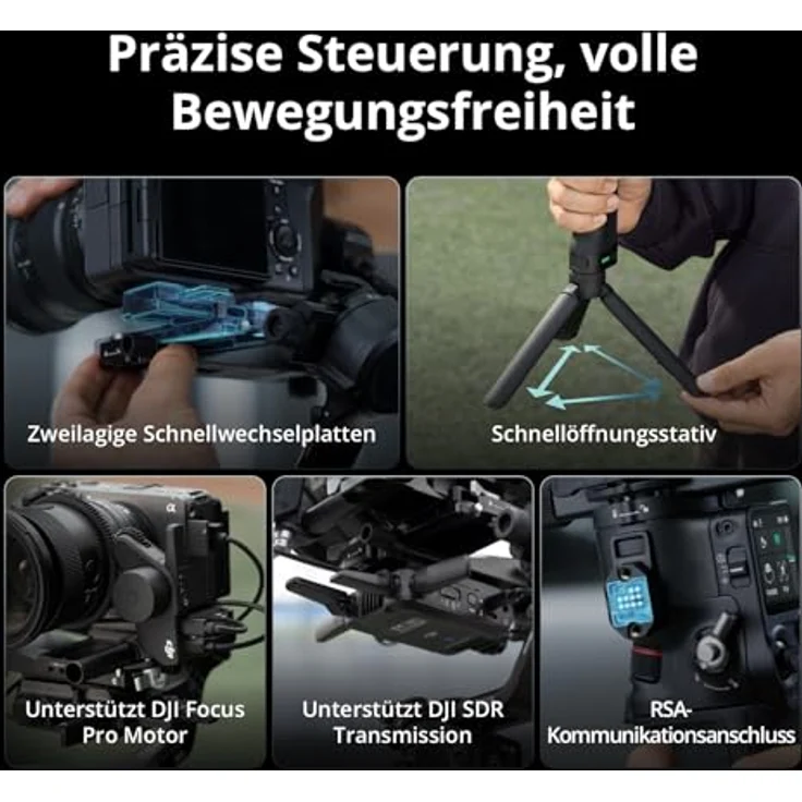 DJI RS 5 Combo, Gimbal mit intelligentem Tracking, Aktentaschengriff und 3 kg Nutzlast – Bild 9