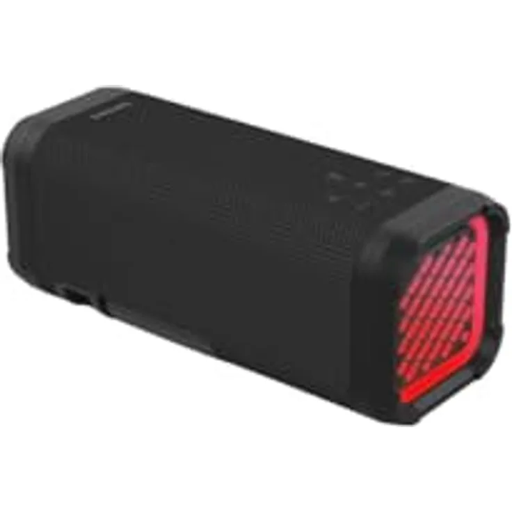 Philips TAS2000B, kabelloser Bluetooth-Lautsprecher mit 20 W Bass+, LED-Lichtshow, IPX5 spritzwassergeschützt, 20 Std. Wiedergabezeit, Mikrofon, App-Steuerung – Schwarz