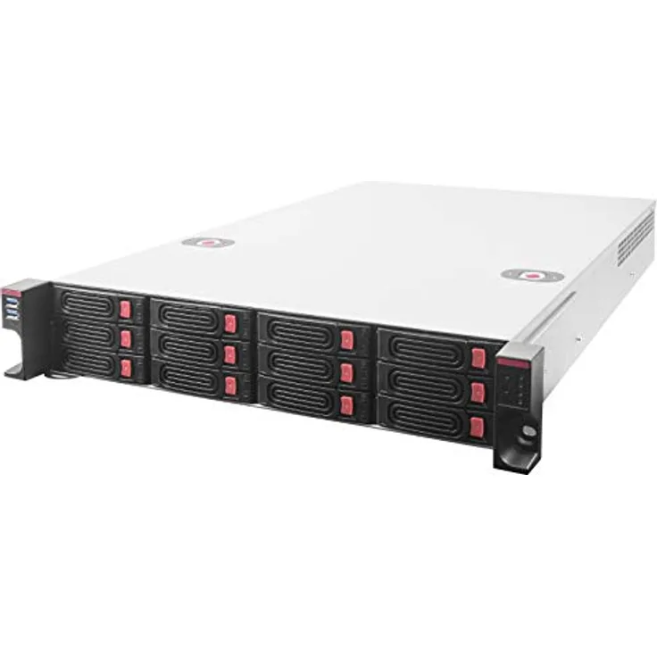 SilverStone Technology SST-RM22-312 - 2HE-Rackmount-Speichergehäuse mit 12 Schächten für 2,5-Zoll-/3,5-Zoll-Festplatten/-SSDs mit Mini-SAS-HD-SFF-8643-12-Gb/s-Schnittstelle