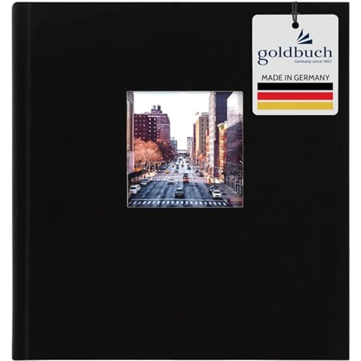 goldbuch Fotoalbum mit Fensterausschnitt, Bella Vista, 30 x 31 cm, 60 schwarze Seiten mit Pergamin-Trennblättern, Leinen, Schwarz, 27977 – Bild 2