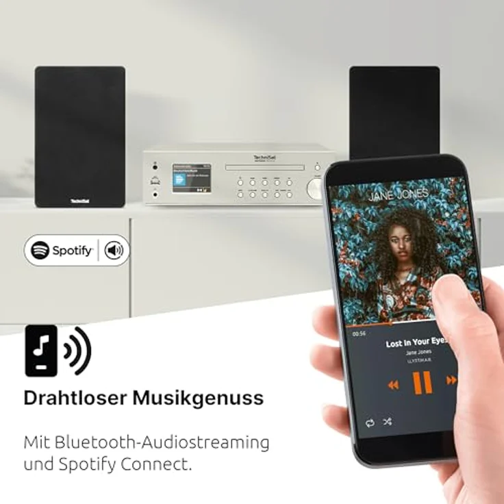TechniSat DIGITRADIO 760 CD IR – Kompakte Premium Stereoanlage in Klavierlack Schwarz, 140 Watt Stereo, Bluetooth, Spotify, Wecker, Fernbedienung – Bild 4
