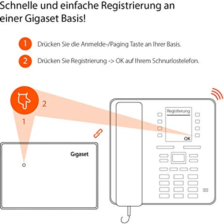 Gigaset T480HX Büro Telefon - schnurloses DECT Tischtelefon mit Headset-Anschluss, Freisprechfunktion, Farbdisplay - Kompatibel mit Fritzbox, schwarz – Bild 4