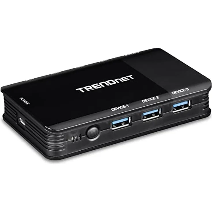TRENDnet TK-U404 4-Port USB 3.1 Sharing Switch, 4 x USB 3.1 für Computer, 4 x USB 3.1 für Geräte, Windows- und Mac-kompatibel Schwarz