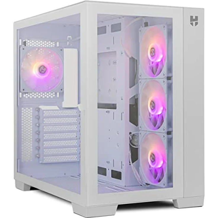 Nox Hummer Astra ARGB, gehärtetes Glas Midi-Tower Gehäuse mit USB 3.0, Schwarz, für große Grafikkarten bis 420 mm und Wasserkühlung bis 360 mm – Bild 1