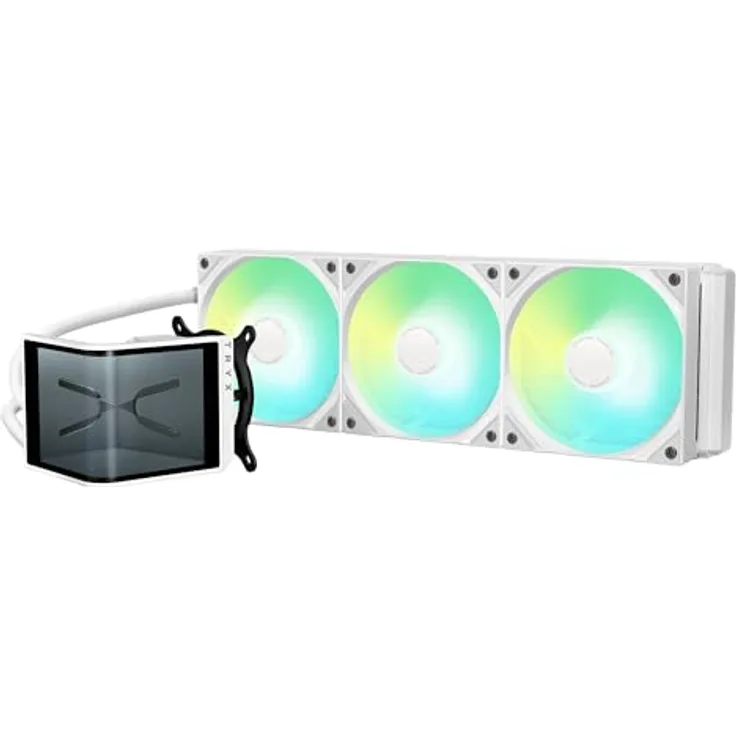 TRYX PANORAMA SE ARGB 360, Komplett-Wasserkühlung mit 3D-AMOLED-Display, 360mm, weiß, leistungsstarke Kühlung und individuelle Animationen