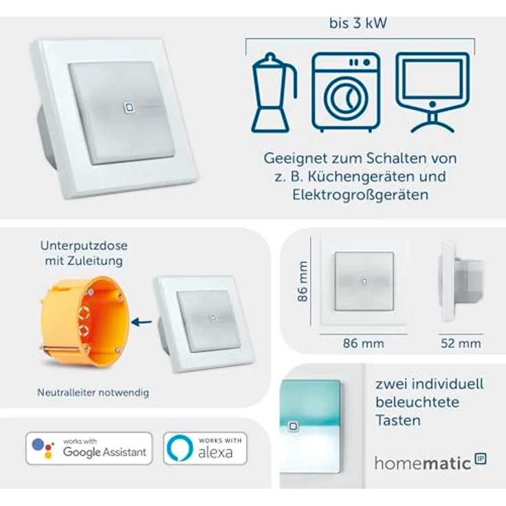 Homematic IP Schaltaktor für Markenschalter – mit Signalleuchte (HmIP-BSL) – Bild 6