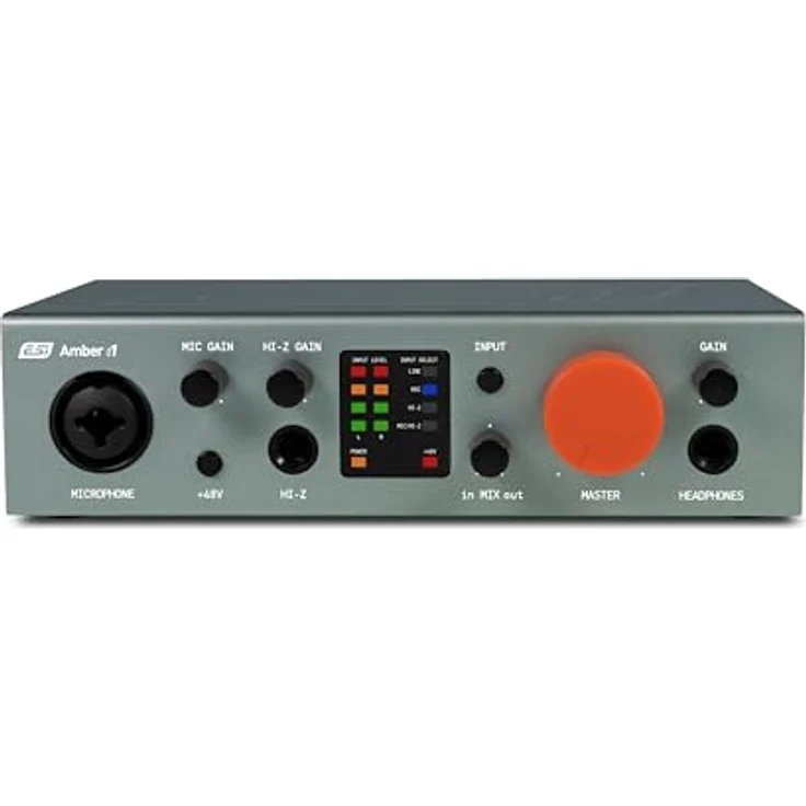 ESI Amber i1, 24-bit / 192 kHz USB Audio Interface mit 2 Eingängen, 2 Ausgängen und XLR-/Combo-Mikrofonvorverstärker, USB-C Anschluss – Bild 2