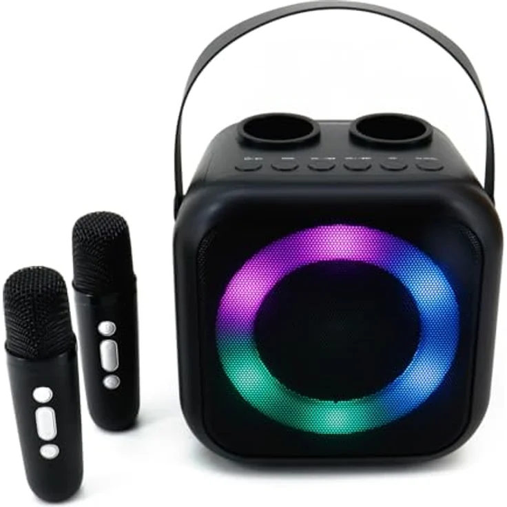 Soundmaster BT2024SW Karaoke-Anlage Inkl. Mikrofon, wiederaufladbar Schwarz, Bluetooth Lautsprecher – Bild 2