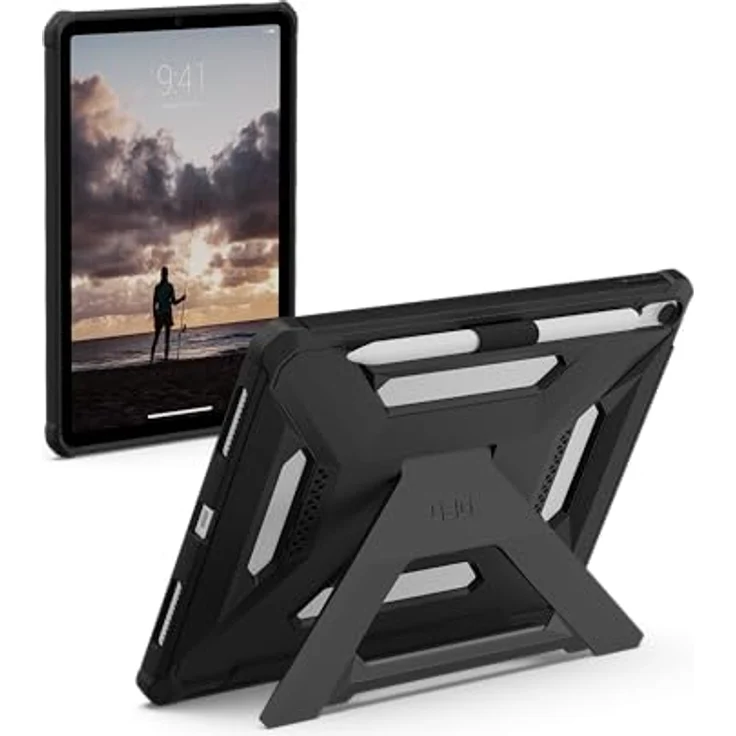 URBAN ARMOR GEAR Scout Plus Case für Apple iPad Air 11 (M3-2025, M2-2024), schwarz, mit Apple Pencil Halterung und Standfunktion, militärischer Schutzstandard MIL-STD-810G – Bild 1