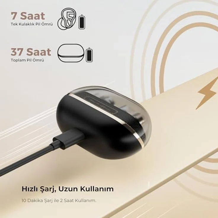 Soundpeats H3, kabellose Earbuds in Schwarz/Gold mit klarer Klangqualität und modernem Design – Bild 2
