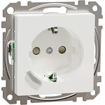Merten - Wiser Connected Schuko-Steckdose 16A TPB Aktivweiß System M, Smart Steckdose, Kompatibel mit Amazon Alexa und Google Home, Smart Home WiFi Steckdose, MEG2380-0325