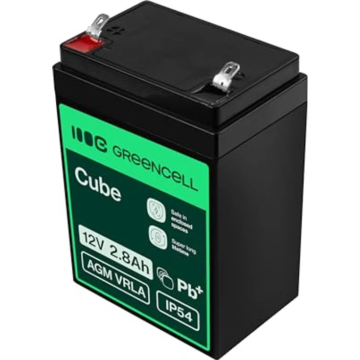 Green Cell AGM 12V 2,8Ah VRLA Blei-Batterie, wartungsfreier Akku für Elektrospielzeug und Alarmsysteme, schwarz – Bild 3