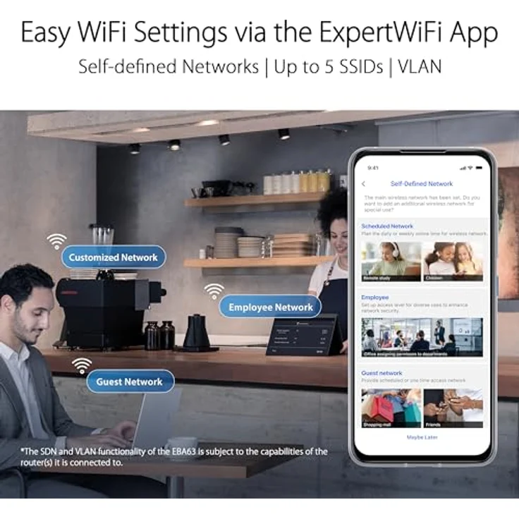 ASUS ExpertWiFi EBA63 AX3000 PoE Dual Band Access Point, SDN, VLAN, Dashboard, AiMesh, Weiß – Bild 5