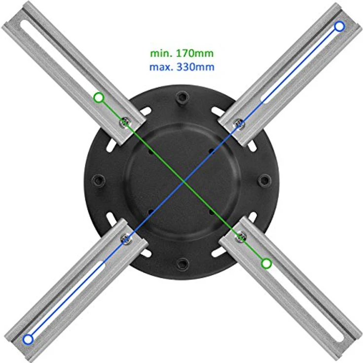deleyCON Beamer-Deckenhalterung, Neigbar +/-15° und 360° drehbar, ideal für Beamer und Projektoren – Bild 4