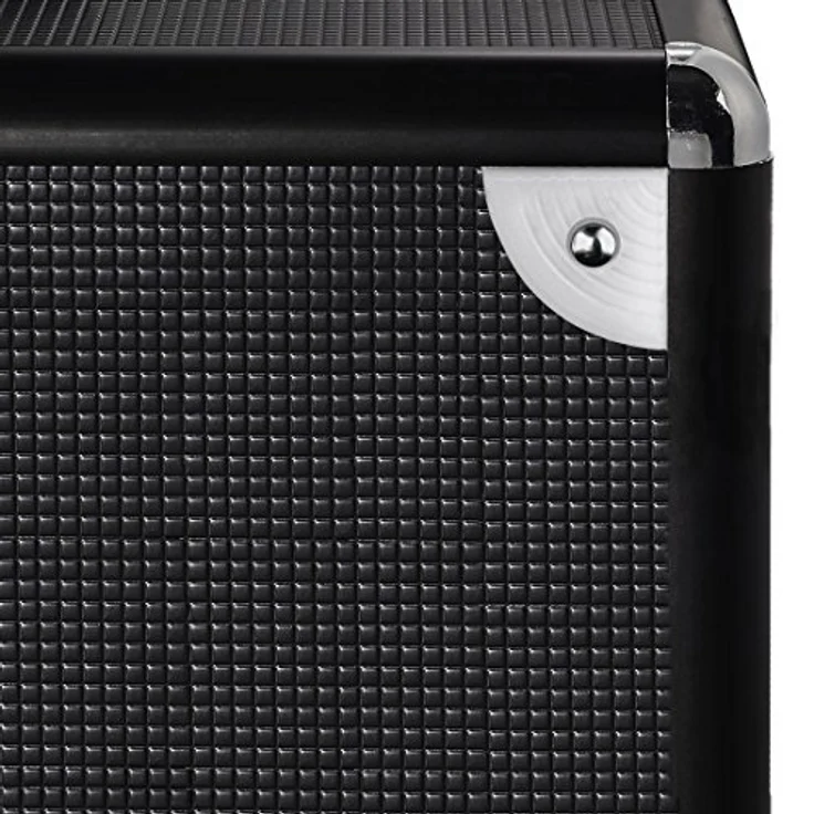 Hama LP-Koffer im Alu-Look (zur Aufbewahrung von 50 Schallplatten, abschließbar) Vinyl Aufbewahrungsbox, Plattenkoffer schwarz – Bild 4