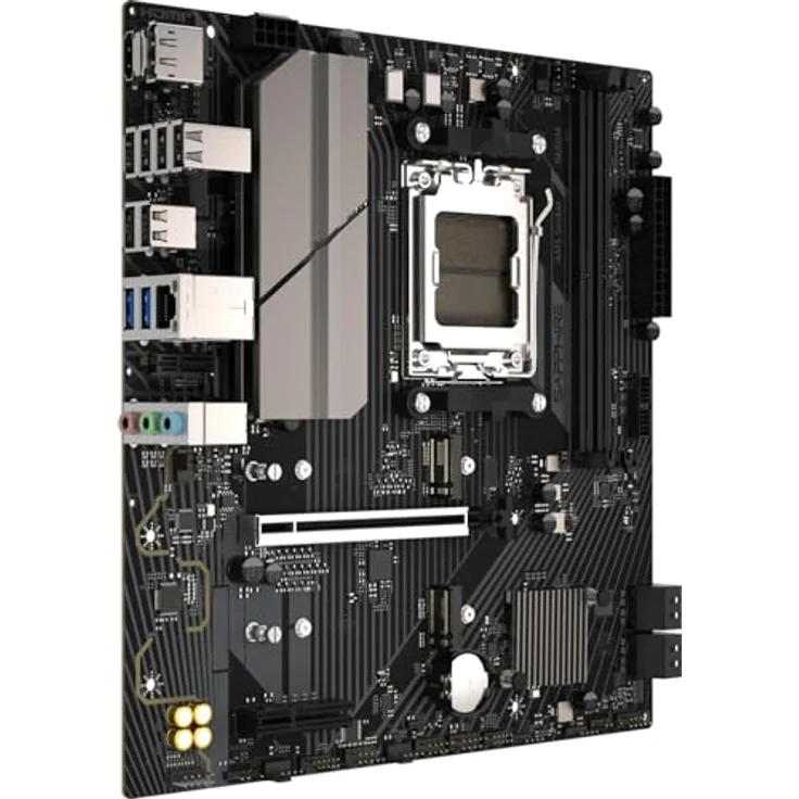Sapphire B650M-E, Micro-ATX Mainboard für AMD AM5 Prozessoren, 1xHDMI 1.4, 1xDP 1.2, 2.5 Gigabit LAN, HD Audio 6-Kanal – Bild 2