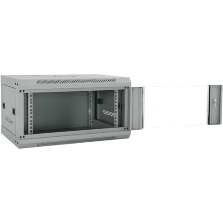 vidaXL Netzwerkschrank, Netzwerkschrank mit Speicher, grau, 60 x 45 x 35 cm, Stahl – Bild 9
