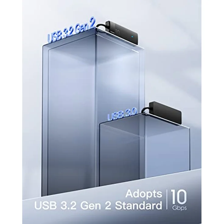 Inateck Laptop-Dockingstation USB 3.2, USB-C zu USB Hub mit 4 USB-A-Ports, 10G USB-C-Hub, kompakt und transportabel – Bild 2